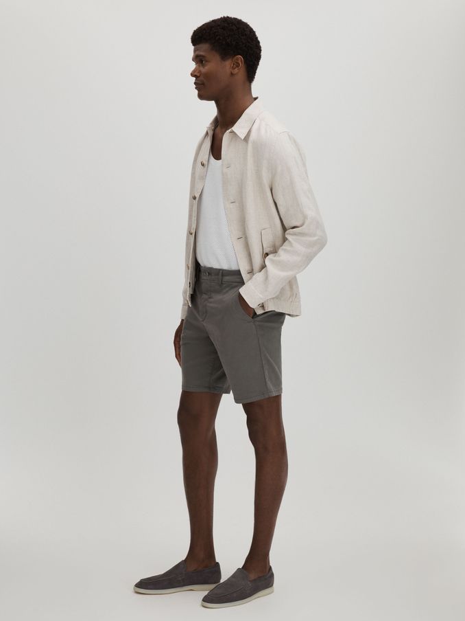 Paige Cotton Blend Chino Shorts in Slate (B28672) | €115