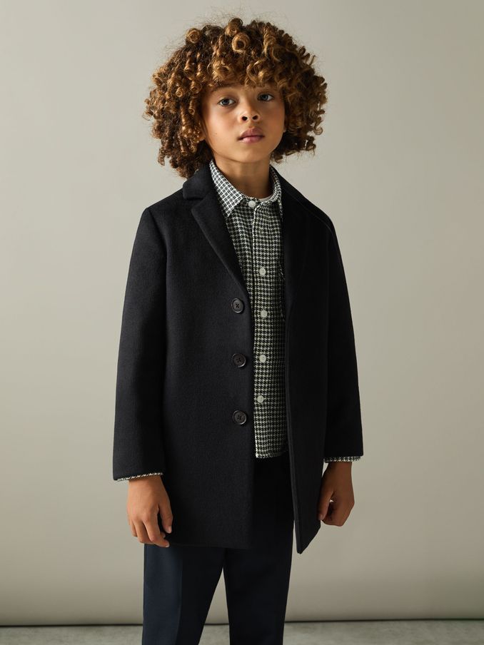 9-13 yrs Single Breasted Overcoat in Navy (B30063) | US$175