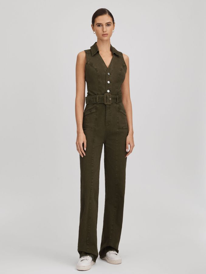 Paige Denim Jumpsuit in Olive (B30179) | €480