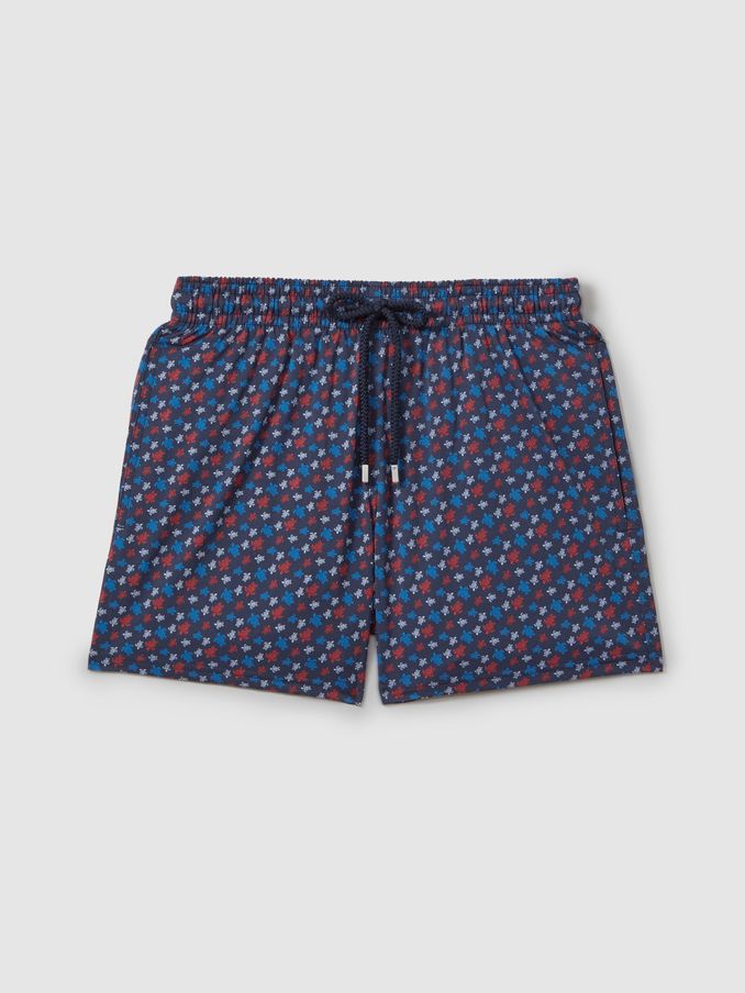 Vilebrequin Turtle Print Swim Shorts in Bleu Marine (B30253) | CA$445