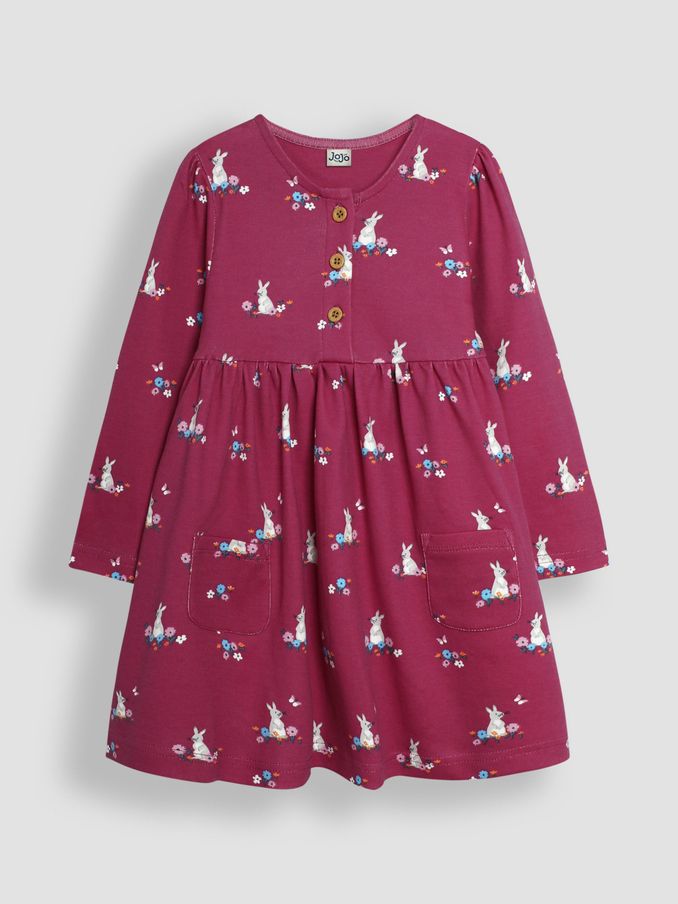 Berry Bunny and Butterfly Button Front Dress (B33480) | $16