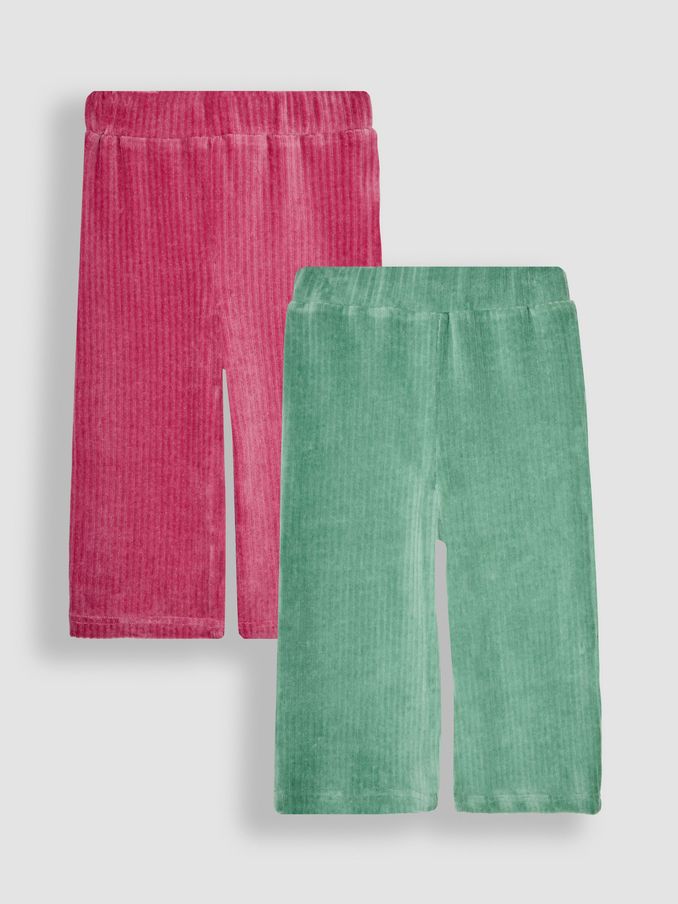 Rose Pink 2-Pack Cord Velour Flare Leggings (B33644) | $13