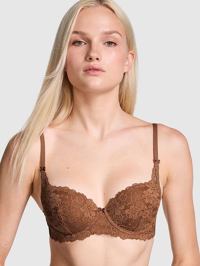 Caramel Nude Balcony Lace Push Up Bra (B34380) | €40