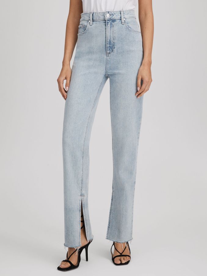 Paige Straight Leg Split Hem Jeans in Gianna Blue (B34421) | €435