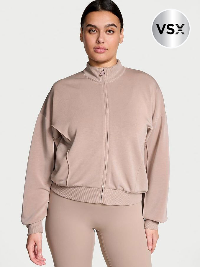 Candelight Rose Nude Featherweight Knit Full Zip Jacket (B36064) | €79