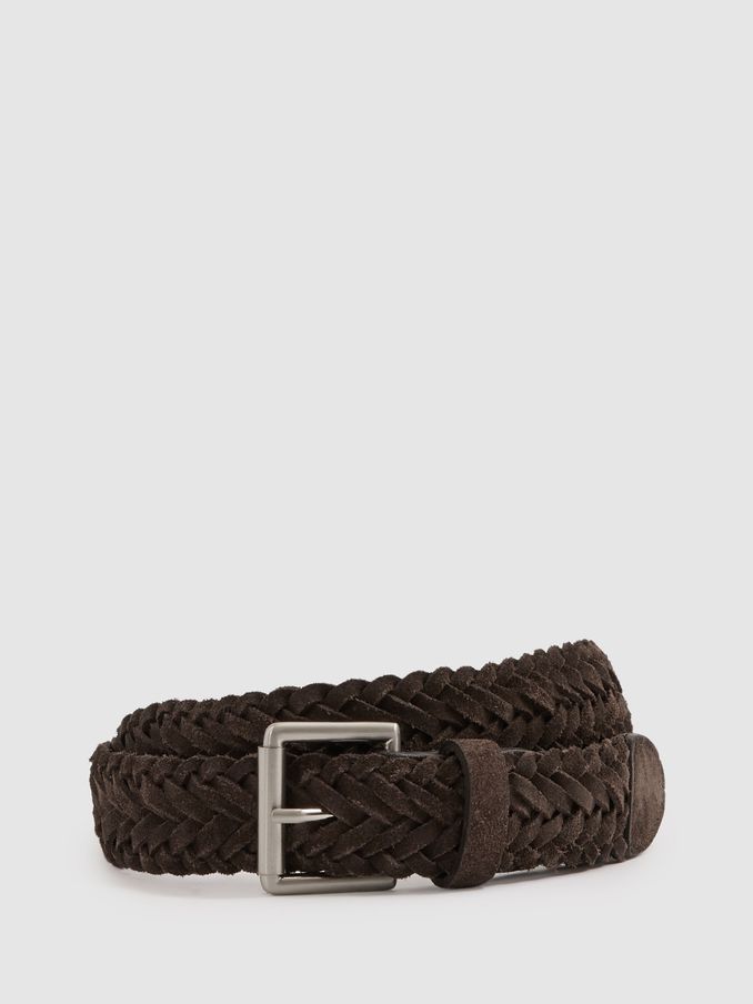 Suede Woven Belt in Chocolate Brown (B37188) | €39