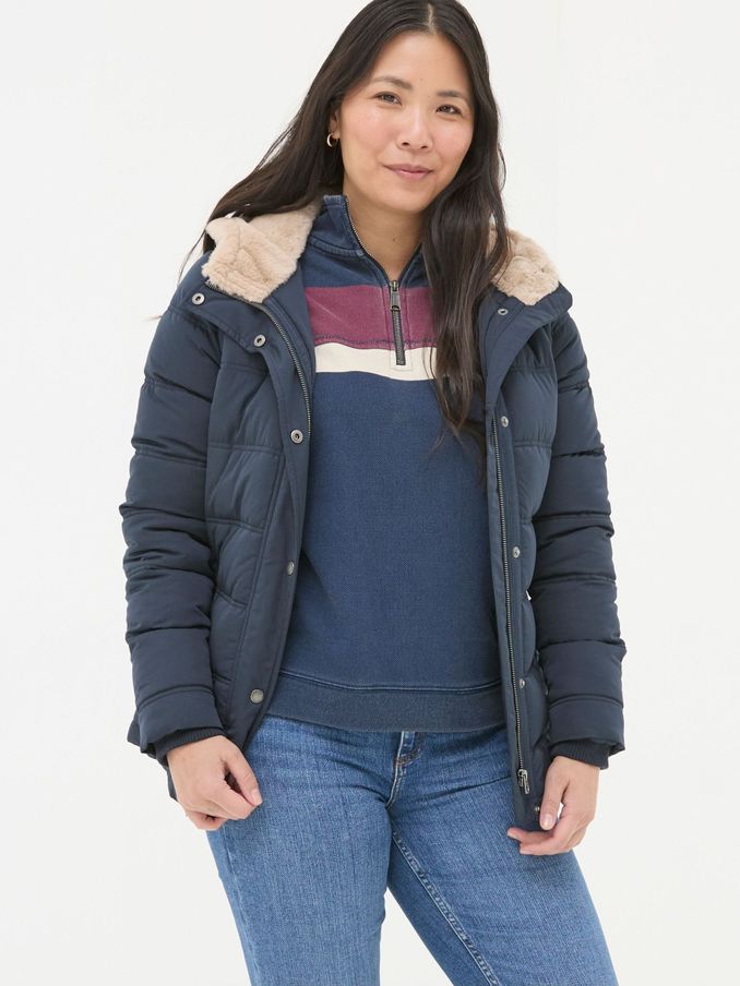 Lara Navy Puffer Coat (B38702) | €85