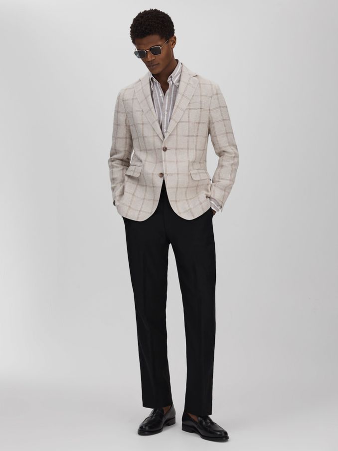 Oscar Jacobson Black Oscar Jacobson Cotton Twill Tailored Fit Trousers (B41344) | €173