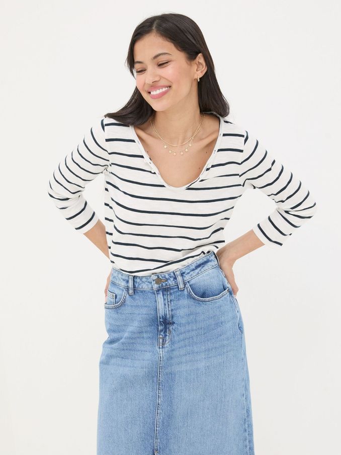 Porter White Stripe T-Shirt (B41457) | €23