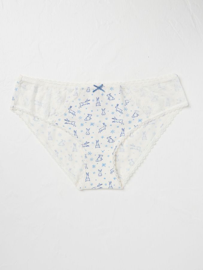 Chalk White Winter Bunny Mini Knickers (B43613) | €5