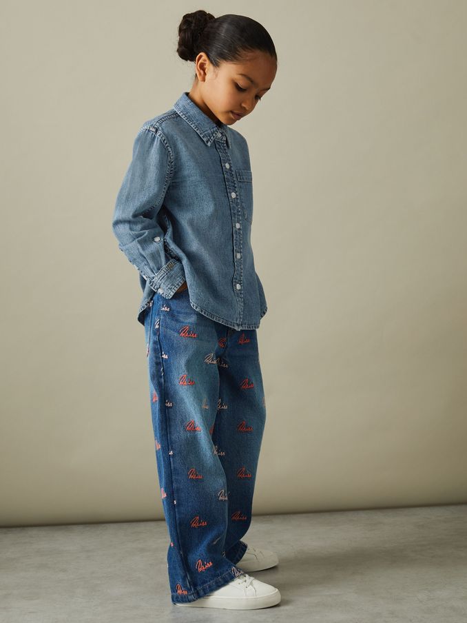 4-9 yrs Denim Button-Through Shirt in Blue (B43690) | $24