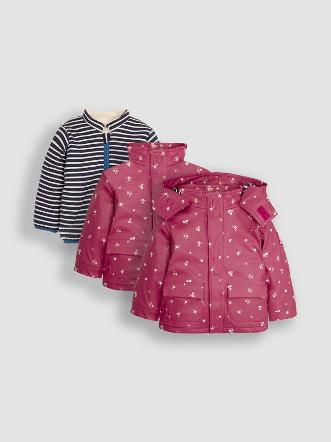 Pink Floral 3-In-1 Waterproof Jacket (B44939) | $95 - $102