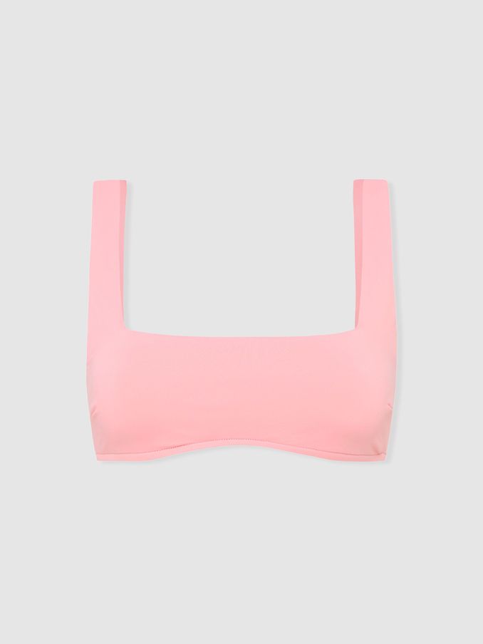 Bondi Born Square Neck Bikini Top in Pink (B46171) | US$107