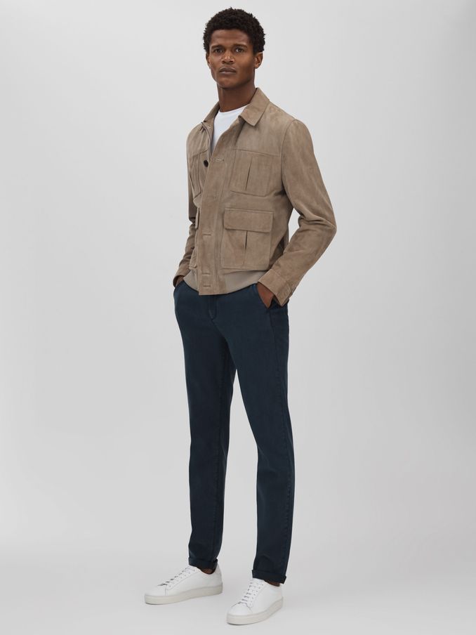 Paige Brushed Drawstring Trousers in Vintage Deep Anchor (B46255) | AED645