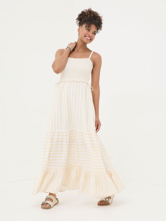 Yellow Med Moments Stripe Beach Dress (B46611) | €55