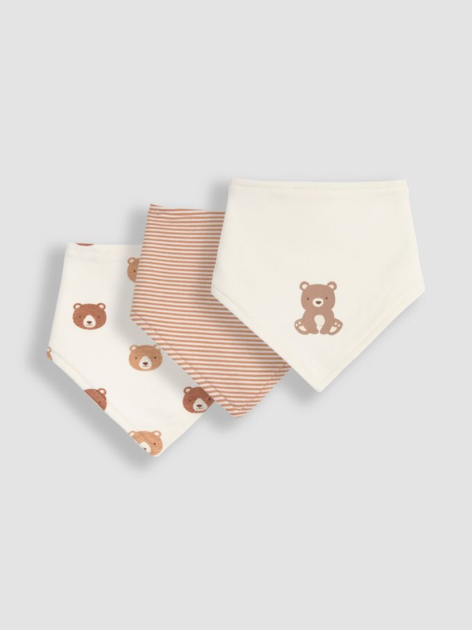 Cream Bear 3-Pack Baby Dribble Bibs (B46878) | $21