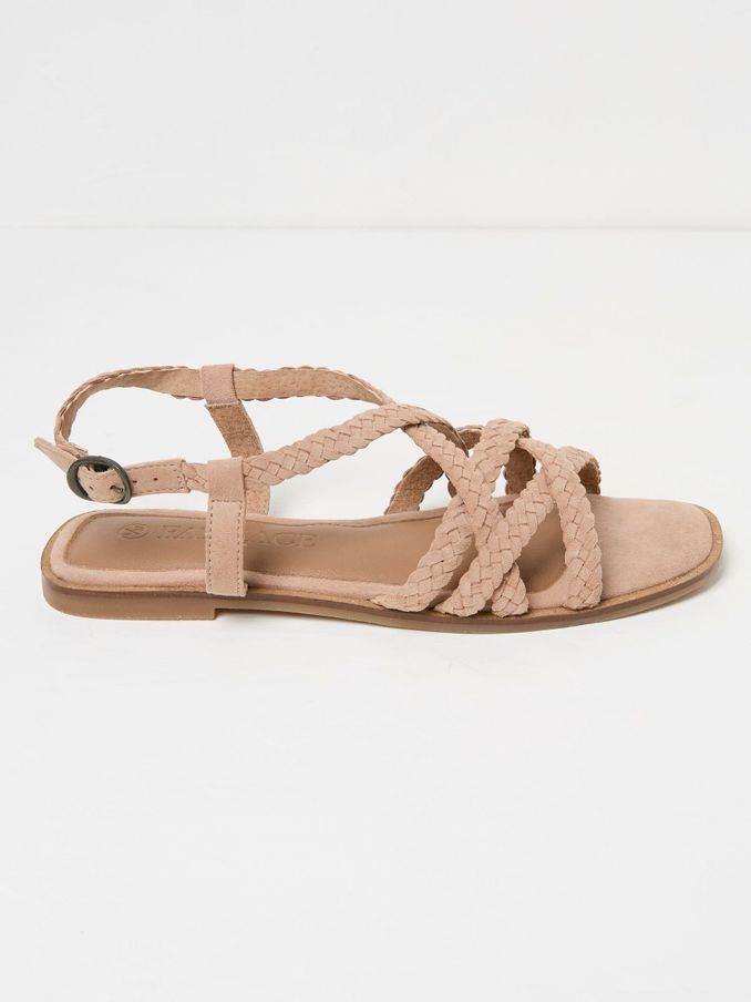 Estelle Pink Suede Strap Sandals (B48043) | €36