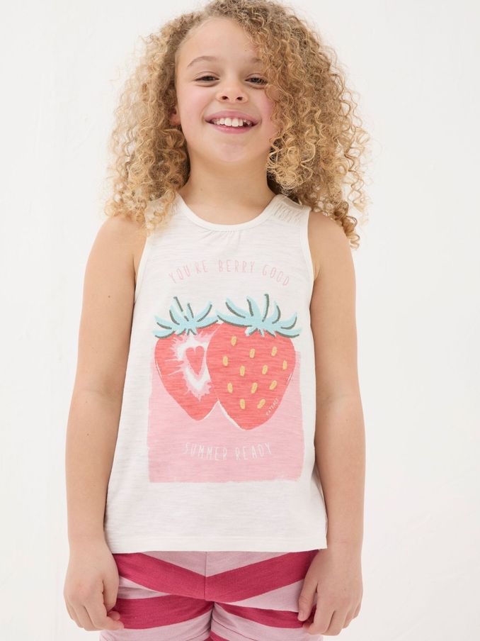 Natural Strawberry Jersey Vest Top (B48116) | $12
