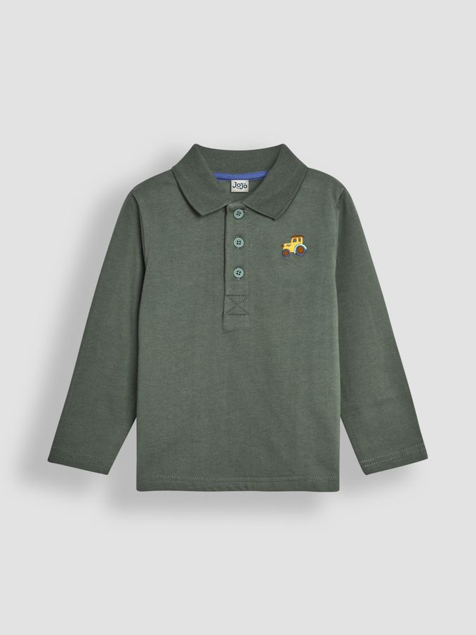 Khaki Green Tractor Polo Shirt (B49659) | $18