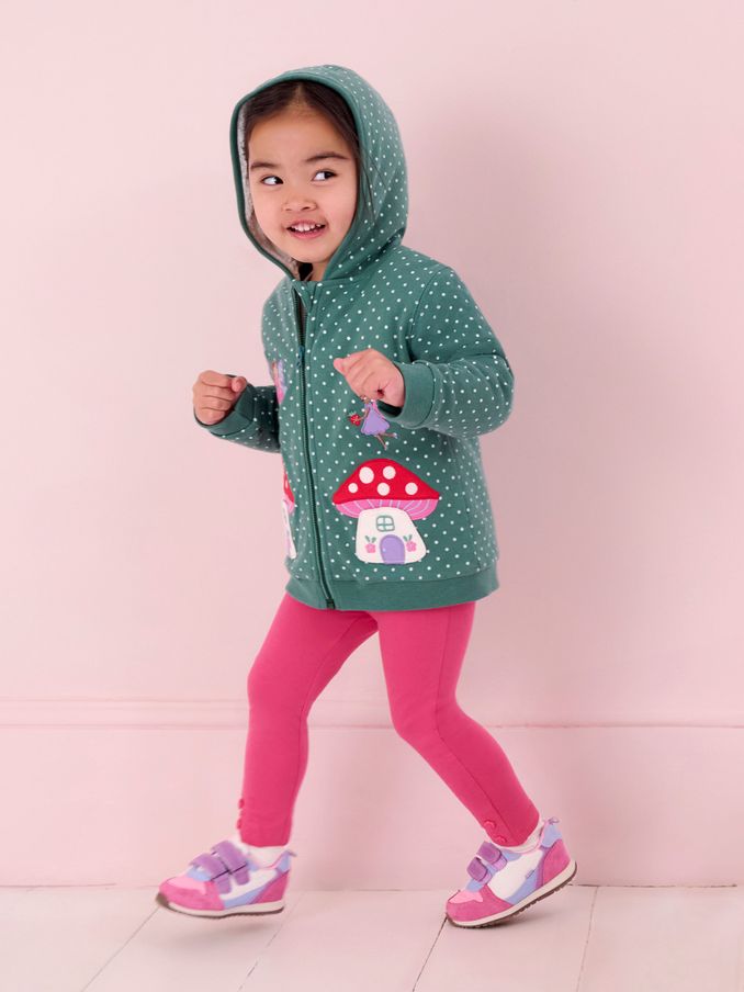 Green Fairy & Toadstool Cotton Appliqué Cosy Hoodie (B50538) | $21