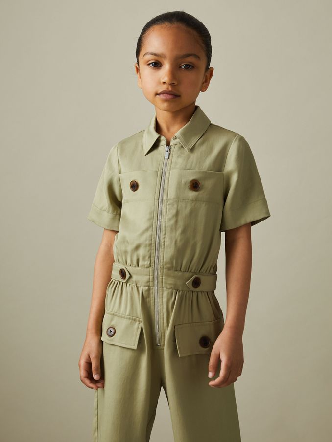 9-13 yrs Utility Style Jumpsuit in Khaki (B50705) | €31
