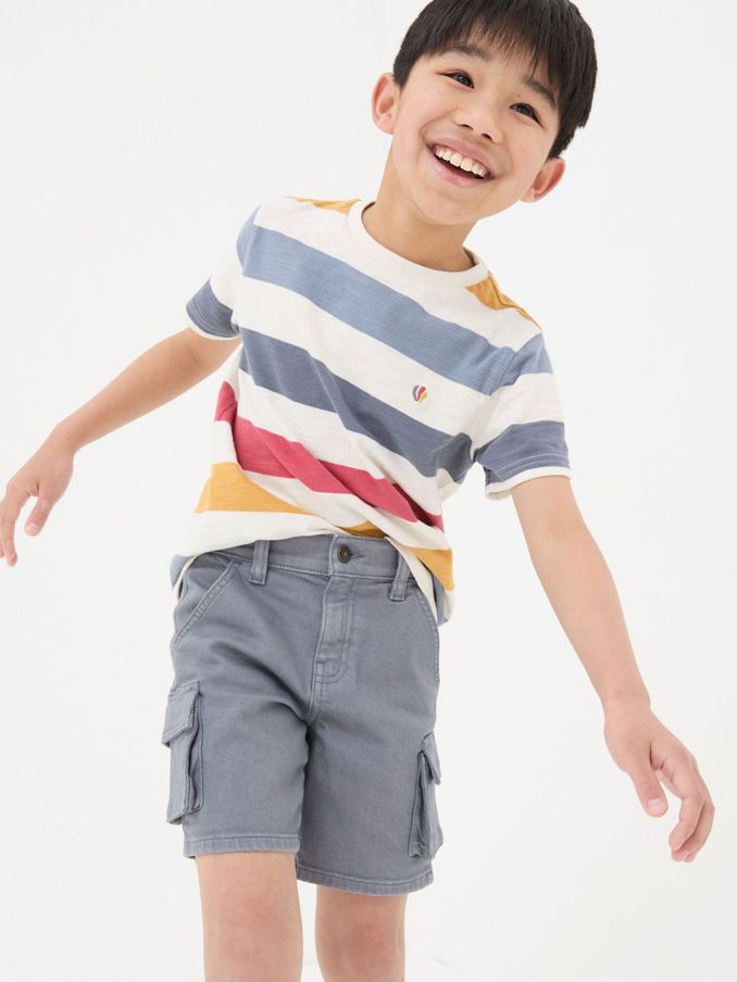 Grey Twill Cargo Shorts (B51071) | $18