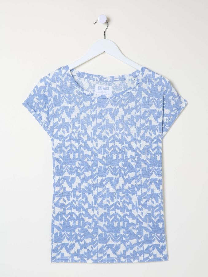 Ivy Blue Linen Med Geo T-Shirt (B52969) | $40