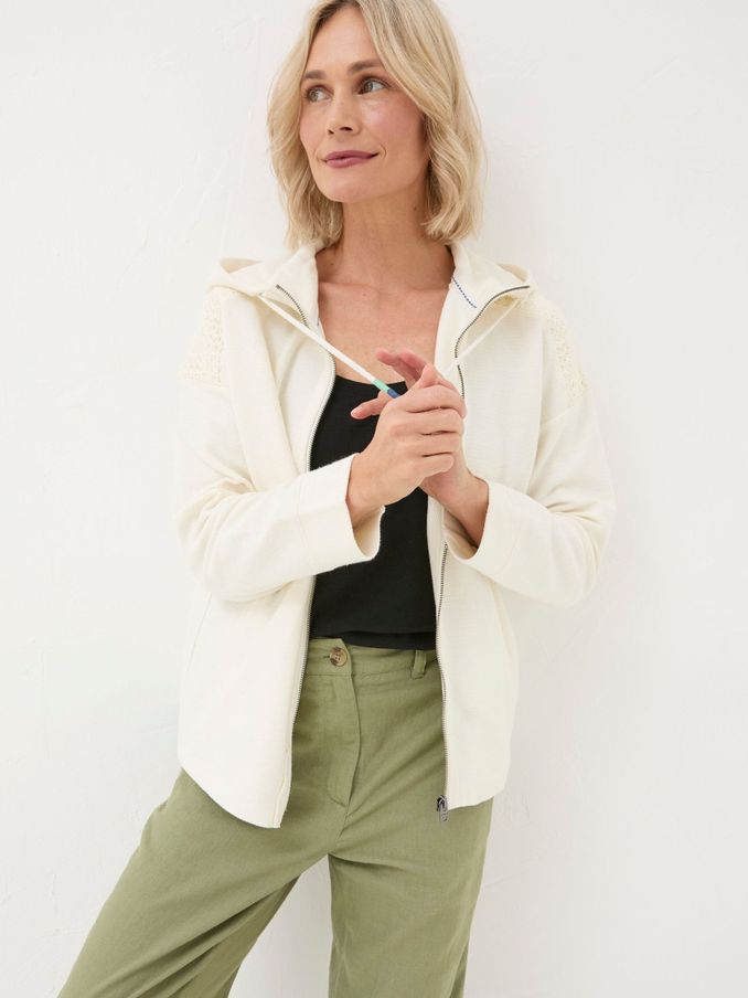 Layla Natural Zip Through Hoodie (B53423) | €44