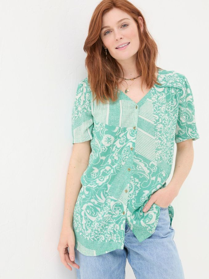 Cassidy Blue Patched Paisley Tunic (B53734) | €26