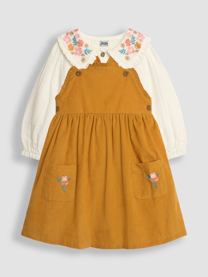 Kids Caramel Furren Pinafore - Dove Grey | Garmentory