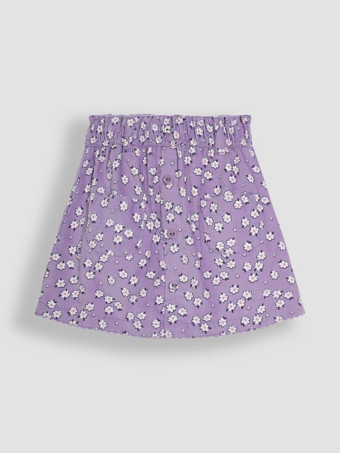 Lilac Paper Bag Waistband Cord Skirt (B55071) | $18