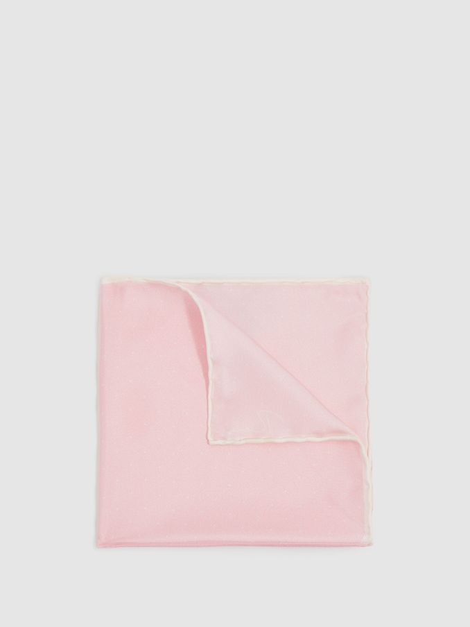 Polka Dot Silk Pocket Square in Light Pink (B55500) | €55