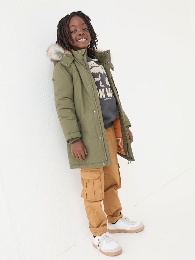 Easdale Khaki Green Hooded Parka Jacket (B55627) | $50