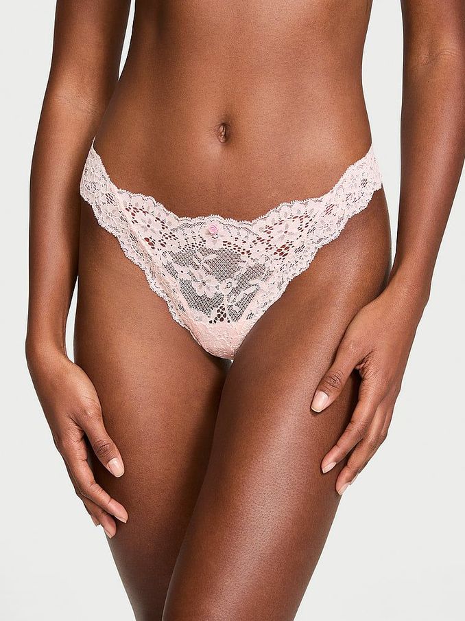 Purest Pink Thong Lace Knickers (B56120) | €15.50