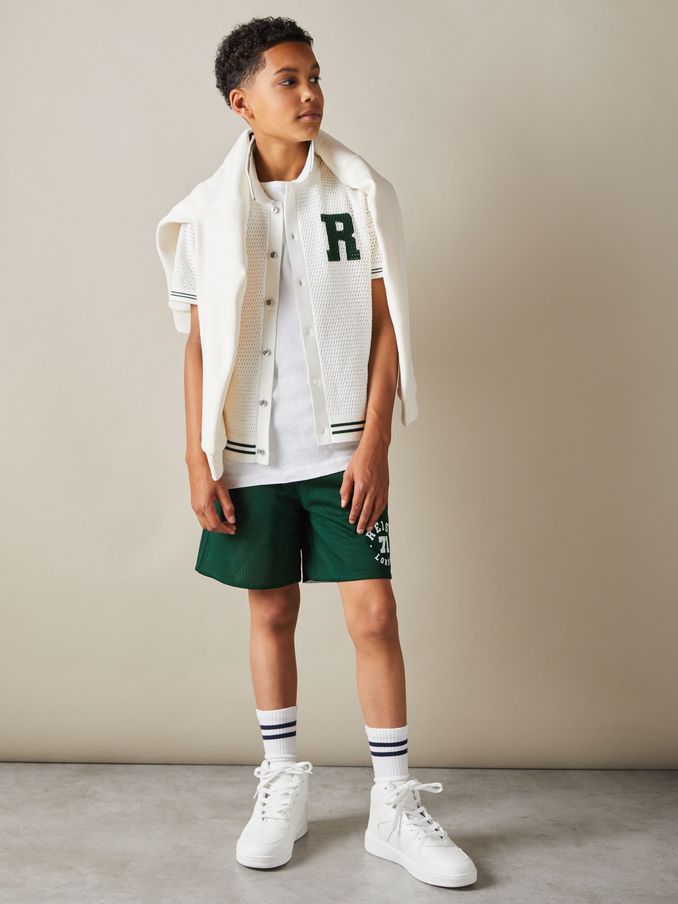 3-9 yrs Airtex Reversible Basketball Shorts in Dark Green/Optic White (B56557) | US$24