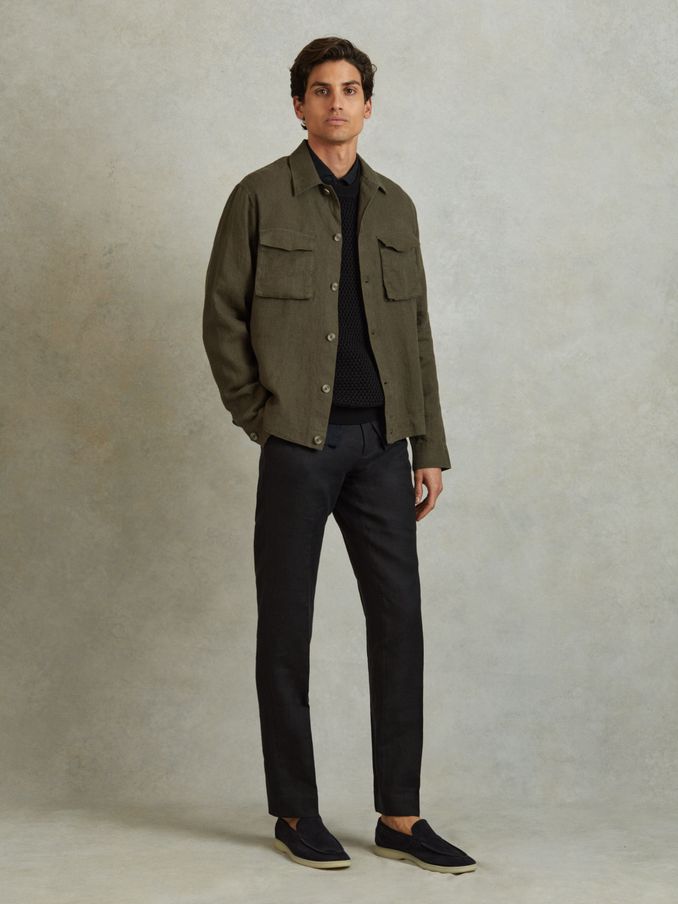 100% Linen Overshirt in Khaki (B57729) | €77