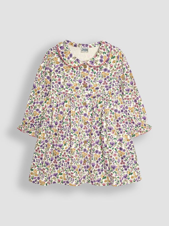 Lilac Floral Cord Shirt Dress (B62030) | $24