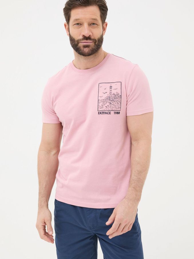 Pink Lighthouse Embroidered T-Shirt (B62348) | €23