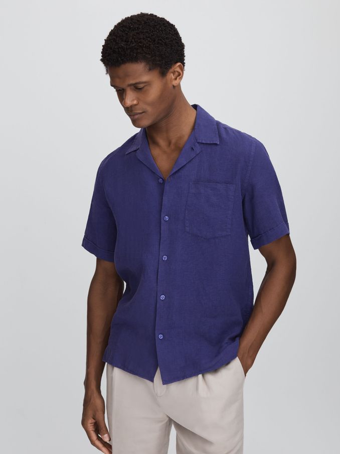 Vilebrequin Linen Shirt in Navy (B62389) | CHF 225
