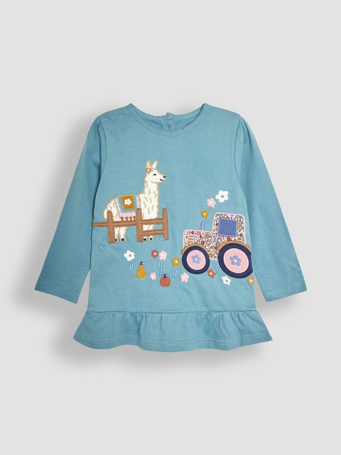 Duck Egg Homestead Scene Applique Tunic (B63297) | $12