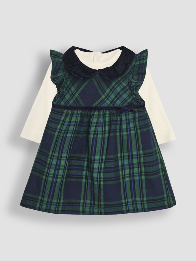 Green Tartan Baby Dress & Body Set (B64873) | $31