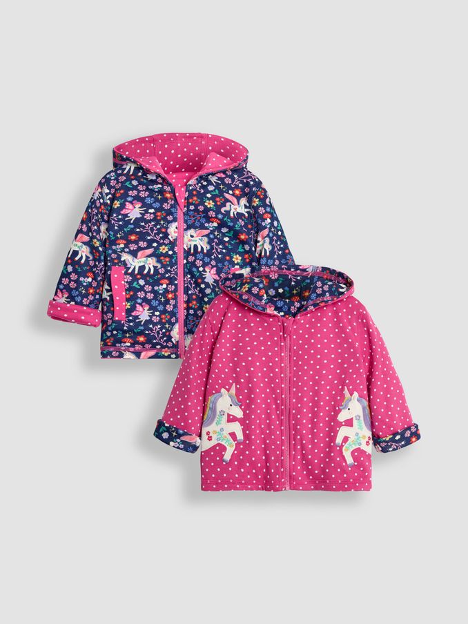 Pink Unicorn Appliqué Reversible Hoodie (B67252) | $48