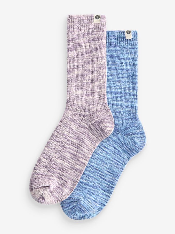 Blue 2 Pack Space Dye Socks (B67343) | €10