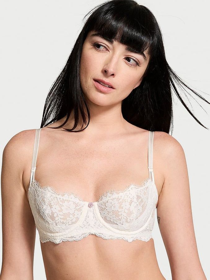 Coconut White Unlined Balcony Lace Bra (B68333) | €52
