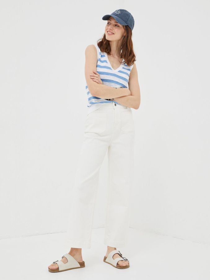 Keswick White Wide Leg Cropped Jeans (B71548) | €46
