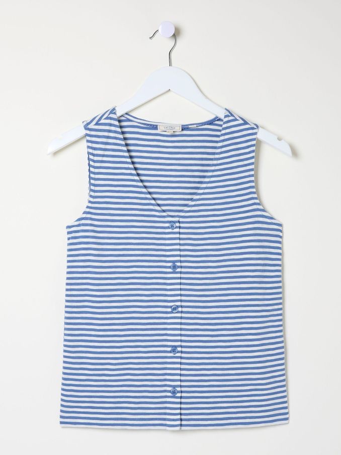 Claudia Blue Stripe Button Tank (B72243) | €23