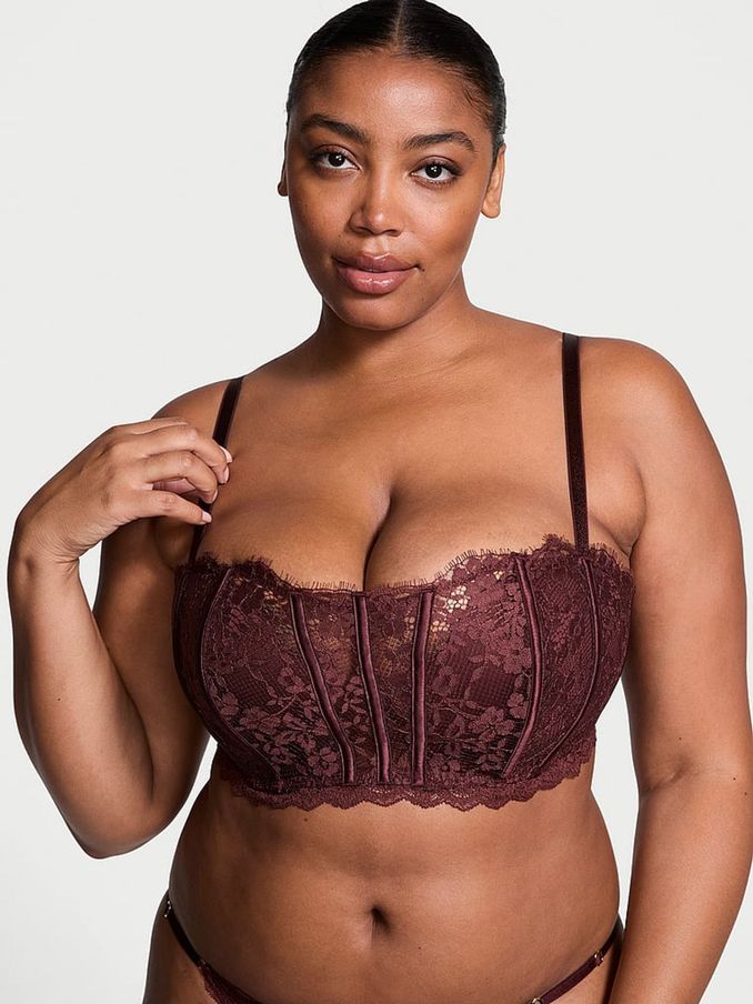Burgundy Purple Lace Bandeau Bra Top (B72511) | €20