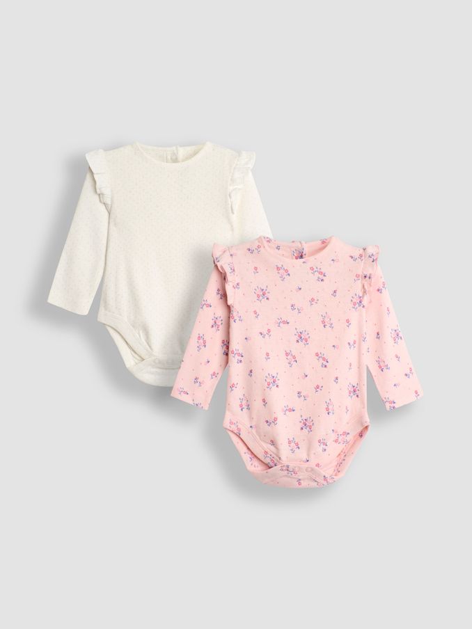 Cream Floral Pointelle Bodies 2 Pack (B73173) | $36