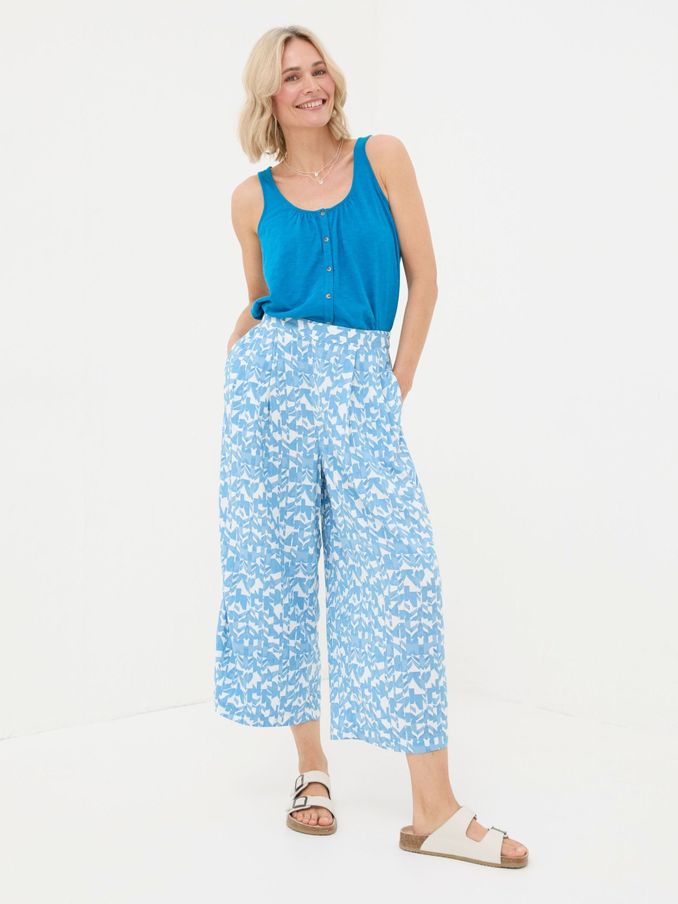 Shirwell Blue Med Geo Cropped Trousers (B73505) | €33