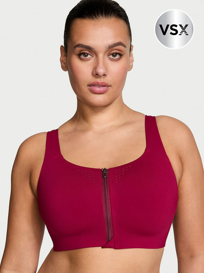 Campari Red Strappy Back Front Close Featherweight Max High Support Sports Bra (B73652) | €63